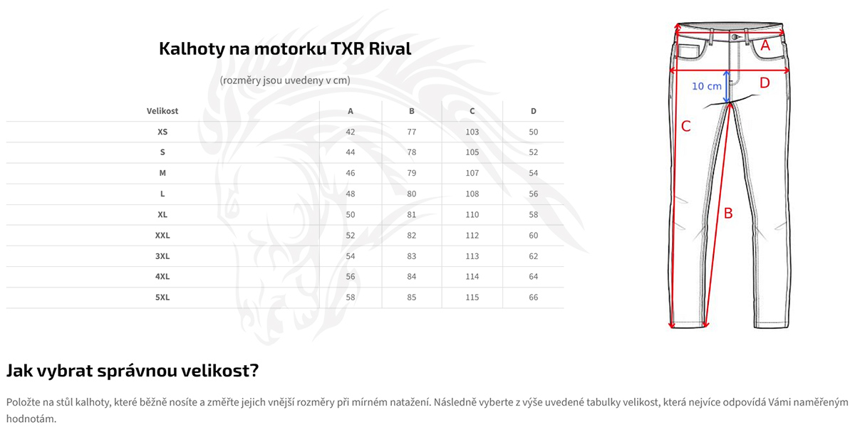 TXR Dámské kalhoty na motorku Rival černé 3XL